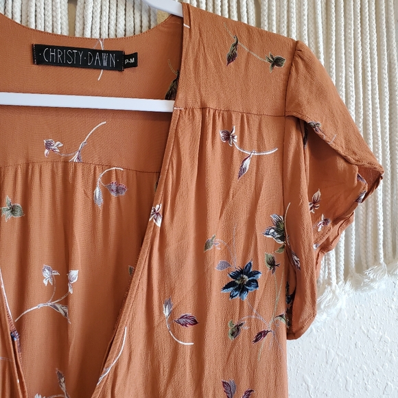 CHRISTY DAWN Autumn Rust Floral Maxi Wrap Dress MP - Picture 6 of 11